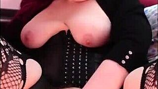 sexy bbw shemale strokes her fat cock to massive cumshot pov!