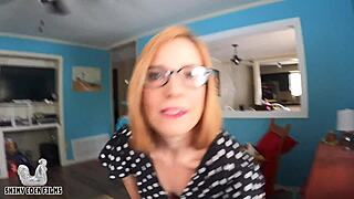 Stepdad captures smoking hot stepmom Jane Cane's benefits on shiny cock riding film in taboo POV creampie bliss.