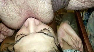 latina slut's tongue deep in ass closeup rimjob