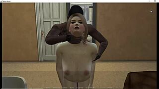 In Sims 4 game a milf mother-in-law watches old interracial cuckold scene with not son.