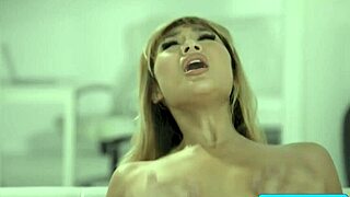 Suggestive Asian Teen Mina Luxx Rides Ricky Spanish Monster Cock on Sofa