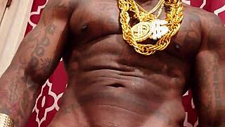 Hallelujah johnson strokes huge black hairy cock right in your face