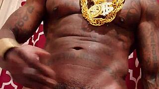 Hallelujah johnson strokes huge black hairy cock right in your face