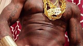 Hallelujah johnson strokes huge black hairy cock right in your face