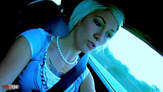 Milky Cooper French whore assfucked rough on beach with cum in mouth