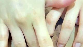 Stepdaughter caught rubbing her pussy hard until explosive orgasm shakes her!