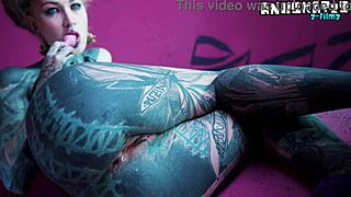 check out this tattoo slut fisting her tight asshole with huge toys 😈