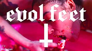 Goddess Spits Food on Feet for Messy Barefoot Lick Domination