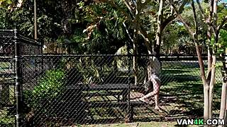 Tony Rubino pounds petite Kourtney Kai's shaved pussy doggystyle in bus back