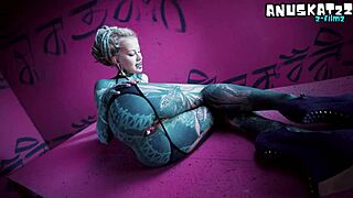 check out this tattoo slut fisting her tight asshole with huge toys 😈