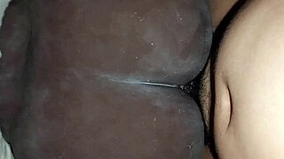 Thick black fuck doll pussy swallows all my creampie cum load