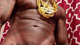 Hallelujah johnson strokes huge black hairy cock right in your face