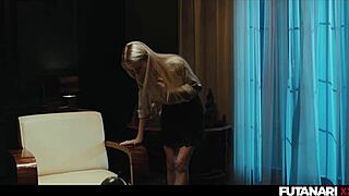 cute nata gold gags on futa shemale amirah's cock in brutal facefuck parody