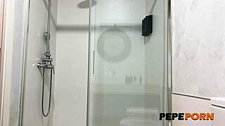 elektra red bent over in shower begs for more doggystyle pounding after first quickie
