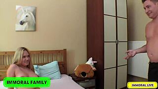 irina's muscular curvy bodybuilder secret leaks in dirty homemade threesome with ass licking and muff diving