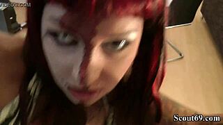 super hot german teen seduces for hardcore fuck after halloween party