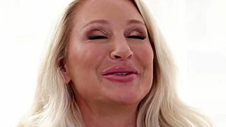 gorgeous busty blonde milf masseuse drenches big boobs in nuru gel to seduce client