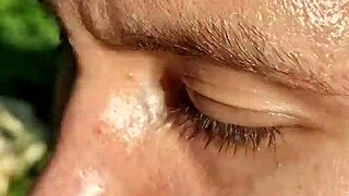 slamming wet 18+ girl's slobbery mouth deep in forest heat with pigtails sneakers shorts!