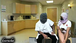 during their break, the dirty-talking doctor slaps and licks the chubby nurse's hairy asian pussy in hospital pov fun