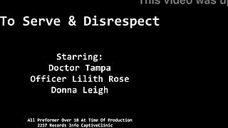 to SERVE & DISRESPECT nurse donna leigh spreads her shaved redhead pussy for patient humiliation