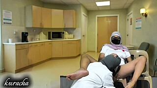 during their break, the dirty-talking doctor slaps and licks the chubby nurse's hairy asian pussy in hospital pov fun