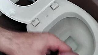 Stroke that small cock hard in this public bathroom now?