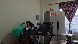 perverted stepmom sneaks up while i'm gaming then seduces me into rough anal and big tits doggystyle pounding