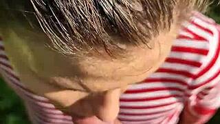 slamming wet 18+ girl's slobbery mouth deep in forest heat with pigtails sneakers shorts!