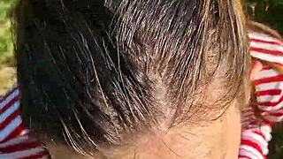 slamming wet 18+ girl's slobbery mouth deep in forest heat with pigtails sneakers shorts!