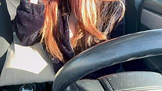 ITALIAN BIG TITS ARTEMISIA LOVES SOLO CAR RIDE FLASHING HARD NIPPLES
