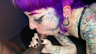 Goth PAWG Takes Raw BBC Creampie in Wild Interracial Pounding!