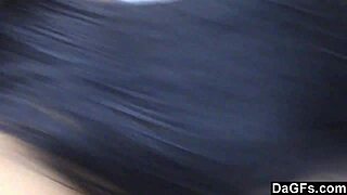 dagfs busty latina casting bent over sofa for hardcore doggystyle blowjob