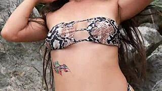 i love flashing my perky tits in bikini at beach