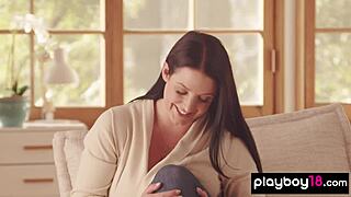 glamorous milf angela white strips naked showing off her huge natural tits