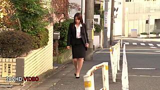 Horny office milf Shiona Suzumori reaches creampie climax bliss
