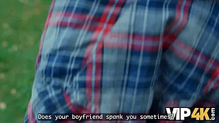 she cheats like a pro sucking massive cock outdoors in pigtails while her boyfriend waits clueless pov