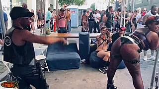i spot this perfect brat at folsom and she takes my flogger like a champ