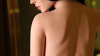 popular asian wife poses naked with her real doll in sexy home show