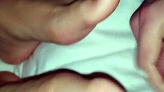 I shoot my thick load all over her soft soles and toes right now