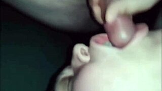 chubby homemade slut drops to knees for two dudes' thick cocks in her mouth