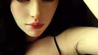 popular asian wife poses naked with her real doll in sexy home show