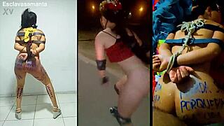 trainin this slut samanta hard tied up fuckin her like the bdsm whore she is!!