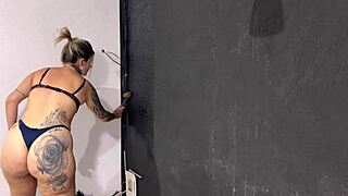 house painter woman surprised by bold male painter inside home