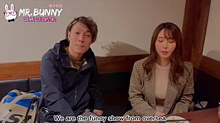 Rabbit couple plays challenge game outdoors! 🐰💋