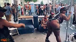 i spot this perfect brat at folsom and she takes my flogger like a champ