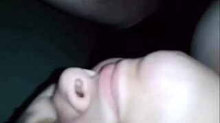 chubby homemade slut drops to knees for two dudes' thick cocks in her mouth