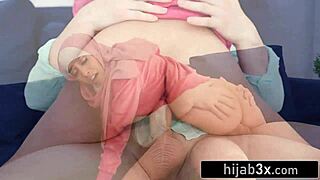 Young arab student seduces teacher with blowjob on monster cock