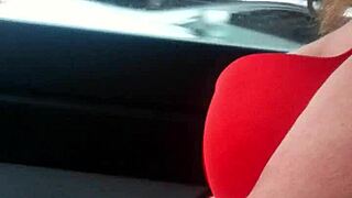 aussiefox flashes her huge tits and teases aussie truckers with wet pussy reveal