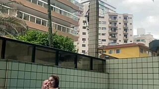 Hard Cock Rubbing Me Poolside!