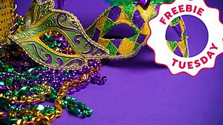 Jessica Grabbit flashes ebony big tits at Mardi Gras with rabbit toy.